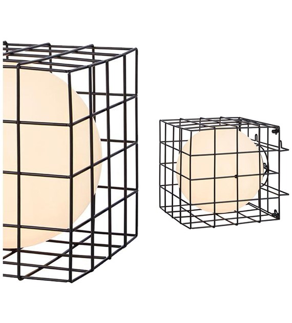 CAGE Stołowa/Kinkiet 1L Czarny/Biały