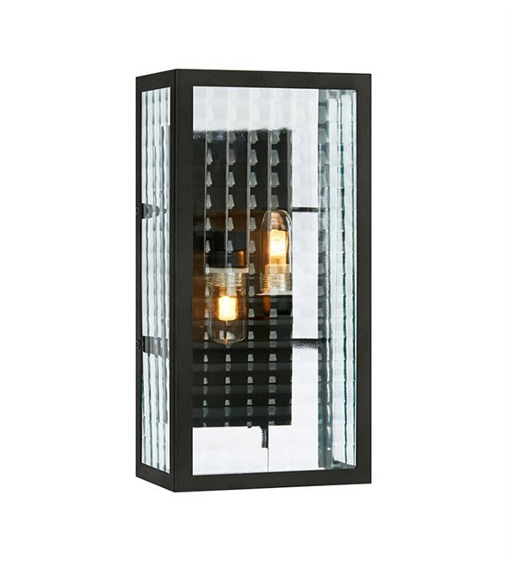 FULHAM Kinkiet 2L Czarny/Przezr. IP44