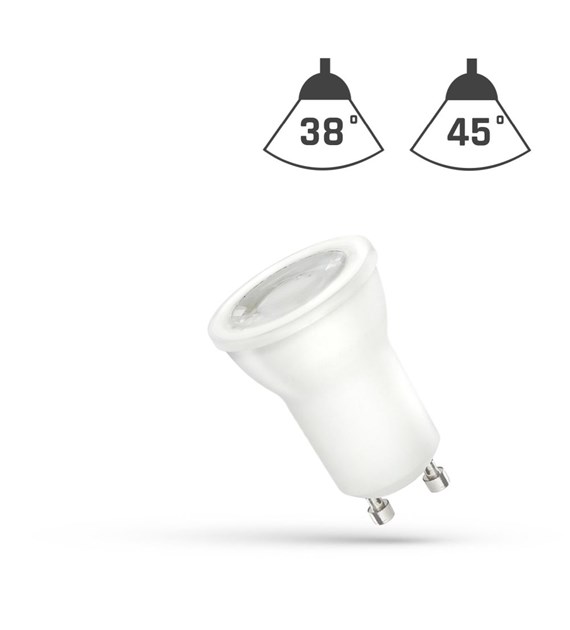 LED MR11  GU10  230V 4W SMD 38st CW z soczewką SPE