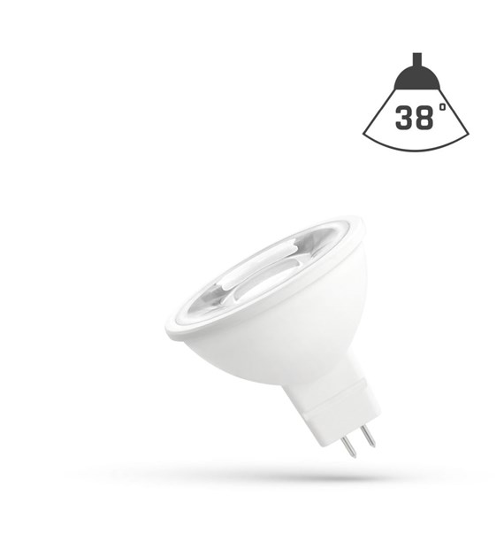 LED MR16 12V 4W SMD 38 st WW z soczewką SPECTRUM