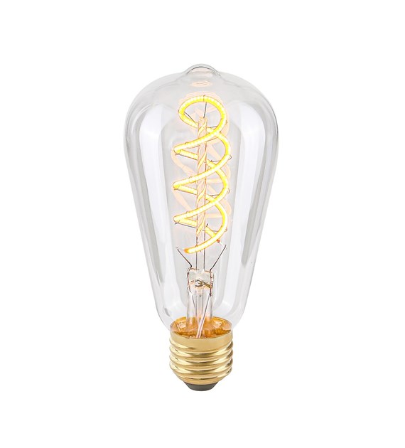 E27 4W 2200K ST64 Spiral Clear 801501 ST64