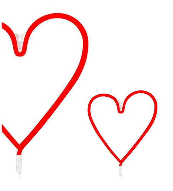 VEGAS Dekoracja LED Tube Serce na ściane Czerwone