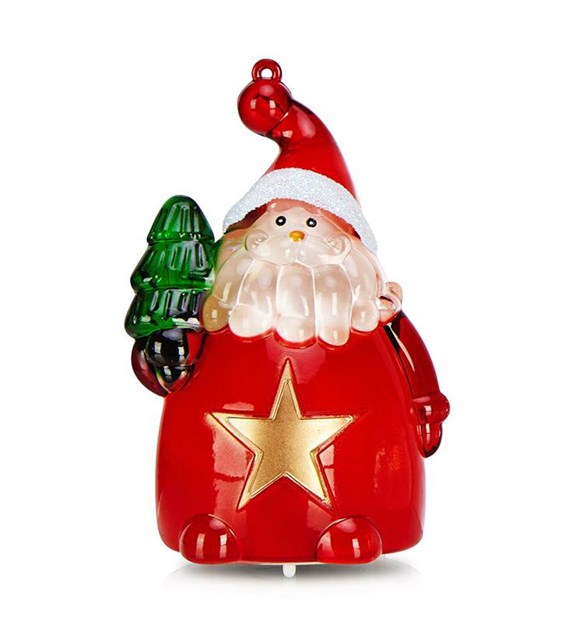 SIGGE Dekoracja świetlna stołowa czerwony Mikołaj