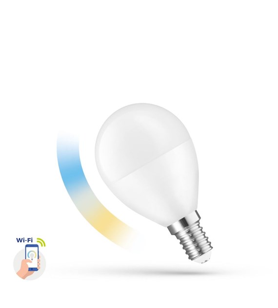 LED KULKA 5W E-14 230V CCT+DIMM Wi-Fi Spectrum SMA