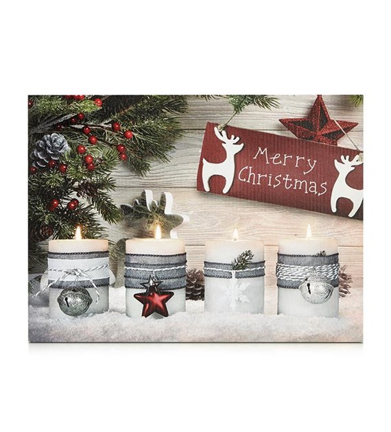 CANVAS Świecący obraz dekoracyjny świeczki 40x30 T