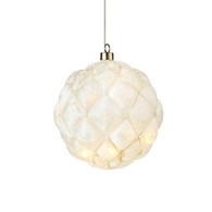 PEARL Glass Decoration 15cm 20L White 705233 Marks