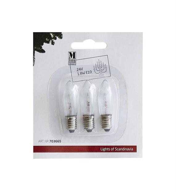 Żarówka E10 24V 1.8W Okrągła Przezroczysta 703665