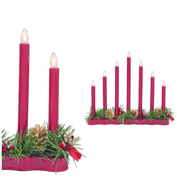 HOL Świecznik 7L Czerwony 8308,12 Markslojd