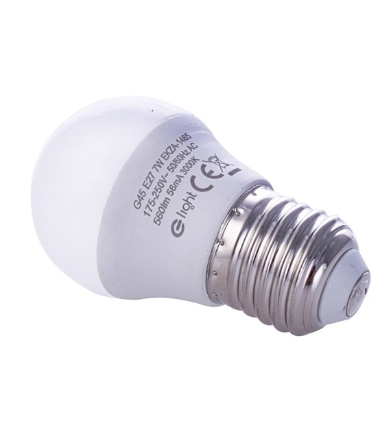 Żarówka LED kulka 7W E27 G45 3000K EKZA1465