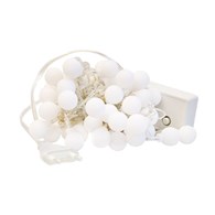Łańcuch biały- kulki białe- LED CW 4050
