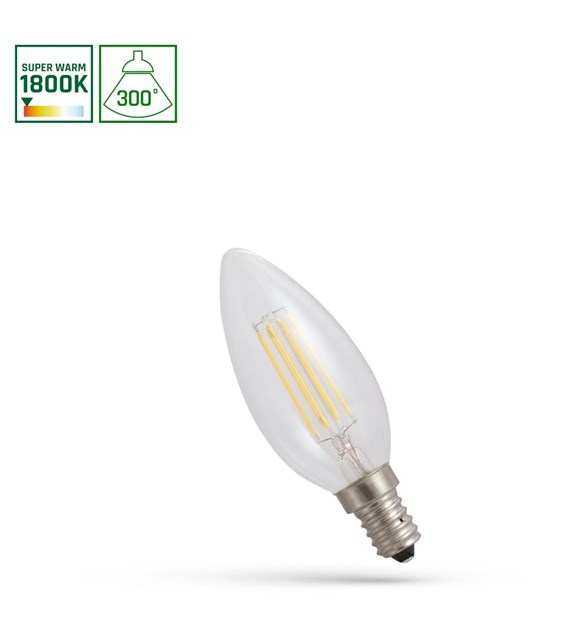 Żarówka LED COG Świecowa 6W E14 1800K WOJ+14650