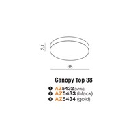 Lampa sufitowa CANOPY 38cm BK AZ 5433