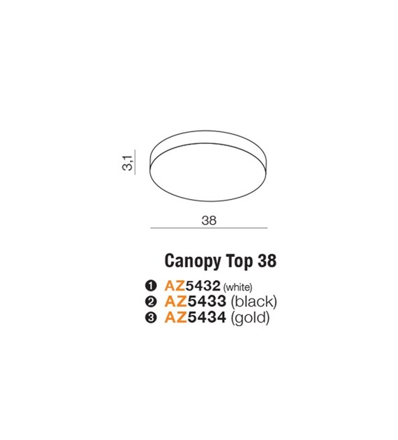 Lampa sufitowa CANOPY 38cm BK AZ 5433